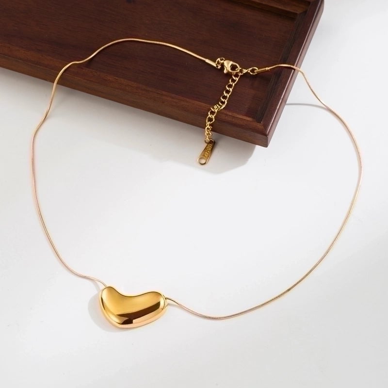 Minimalist Geometric Round Heart Shape 304 Stainless Steel 18K Gold Plated Plating Stainless Steel Necklaces