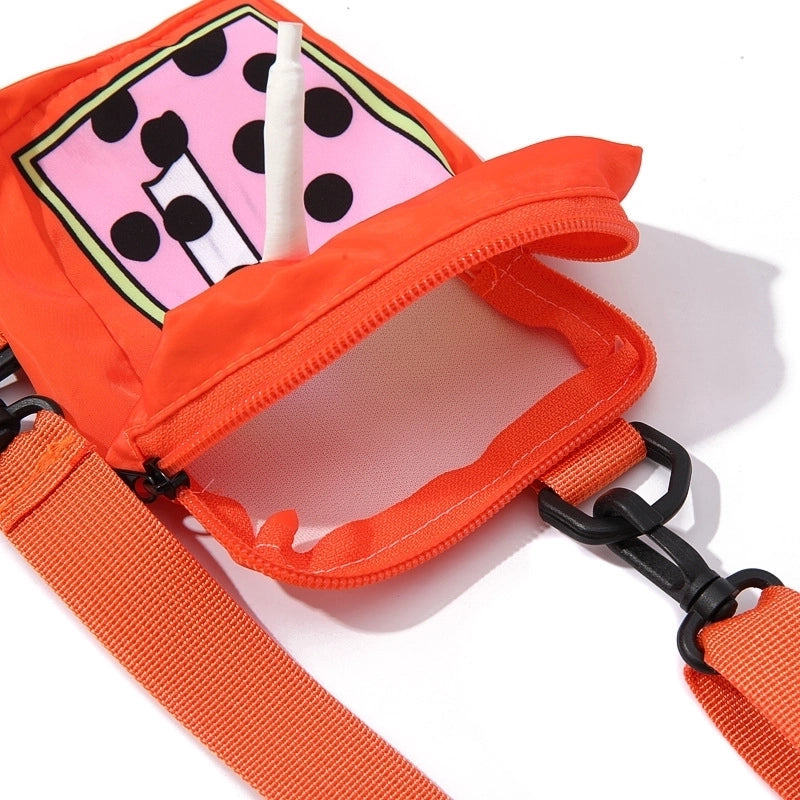 Women's Small Polyester Milk Tea Cute Zipper Coin Purse