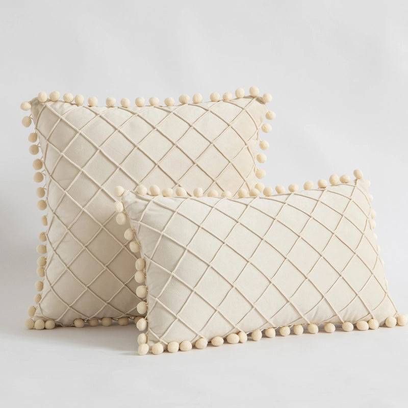 Retro Plaid Solid Color Chemical Fiber Pillow Cases