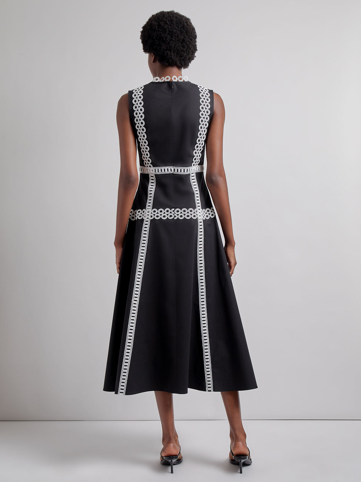 Fit & Flare Cotton Eyelet Trim Maxi Dress - Modern Fit