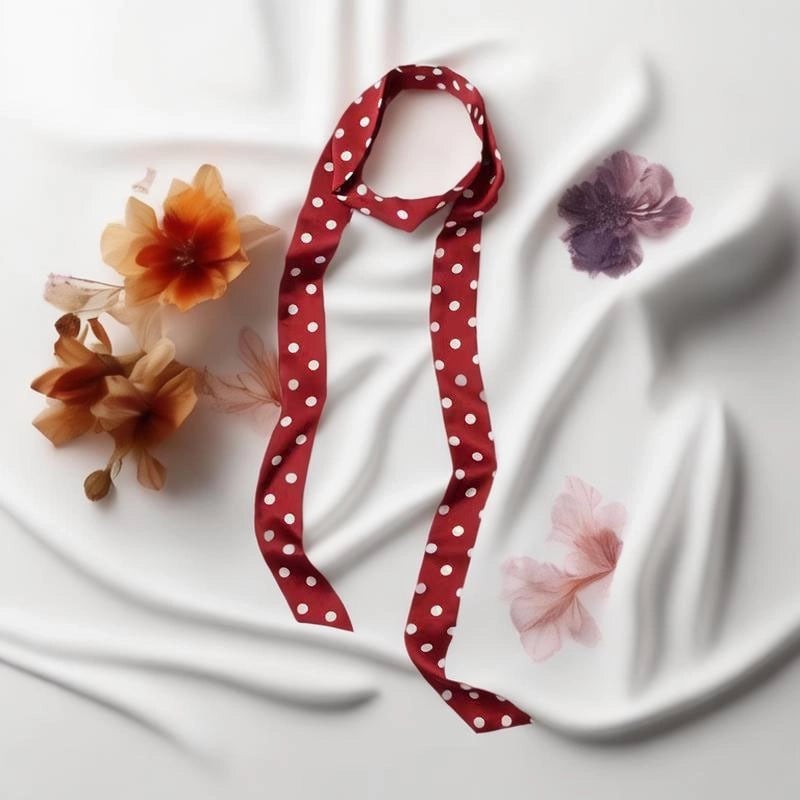 Women's Elegant Polka Dots Flower Leopard Satin Silk Scarf