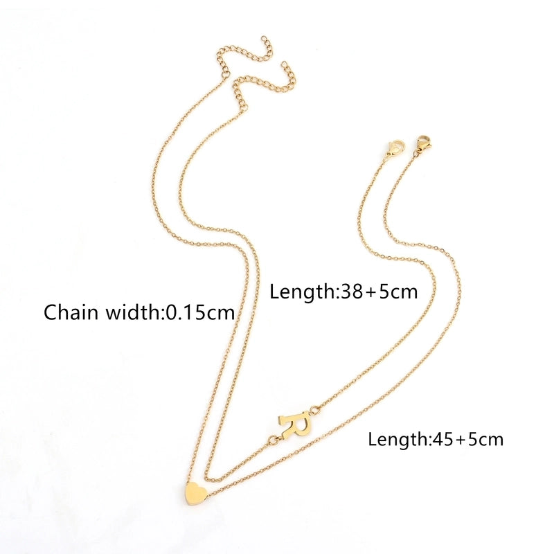 Elegant Minimalist Classic Style Letter Heart Shape 201 Stainless Steel 304 Stainless Steel Pendant Necklace