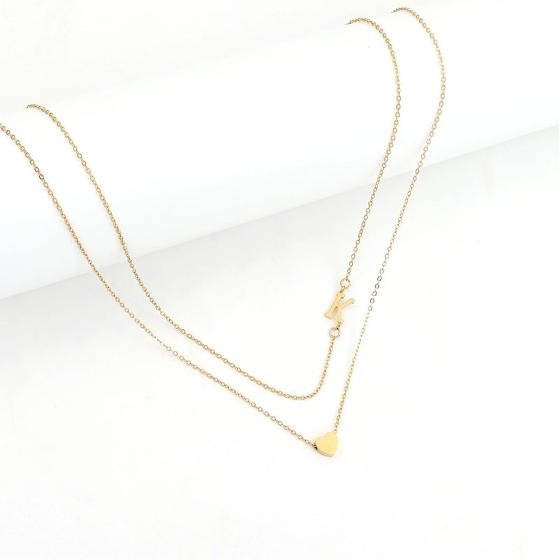Elegant Minimalist Classic Style Letter Heart Shape 201 Stainless Steel 304 Stainless Steel Pendant Necklace