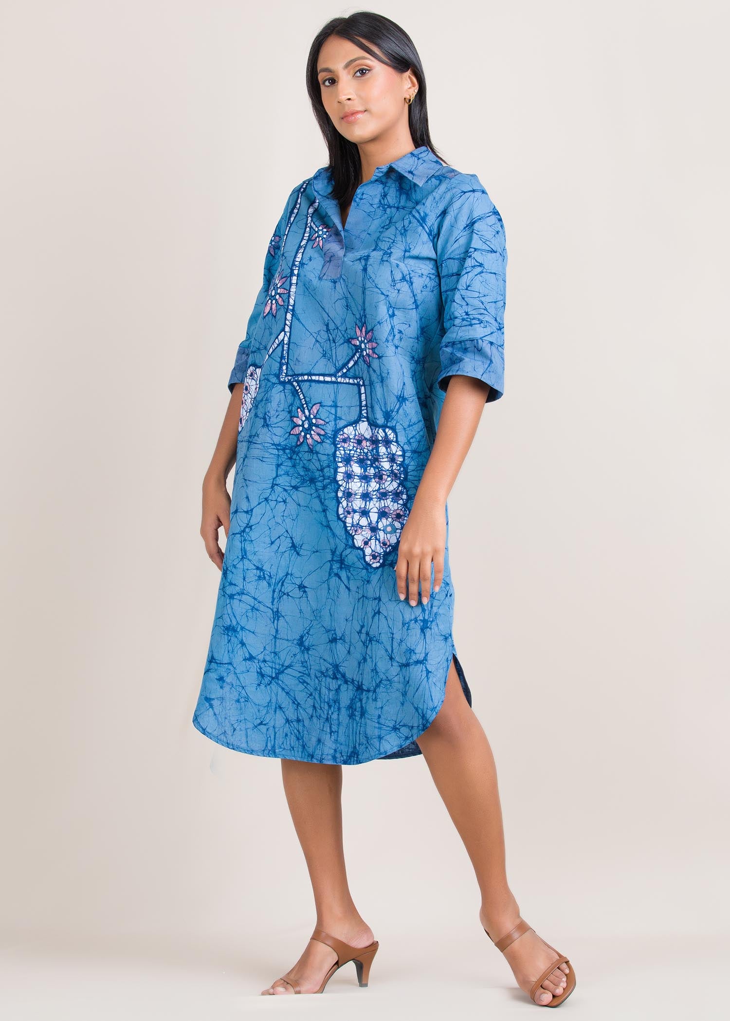 Batik shirt dress