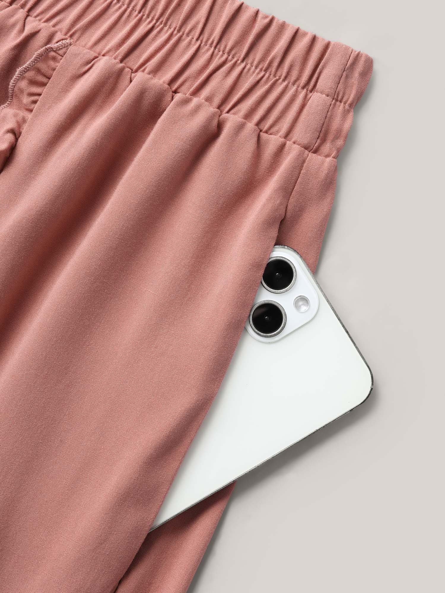 Lotus Leaf Edge Solid Wide-Leg Pants