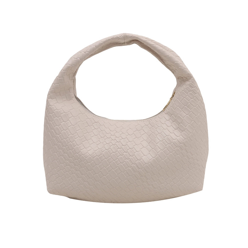 Women's Medium Pu Leather Solid Color Basic Classic Style Pillow Shape Zipper Handbag