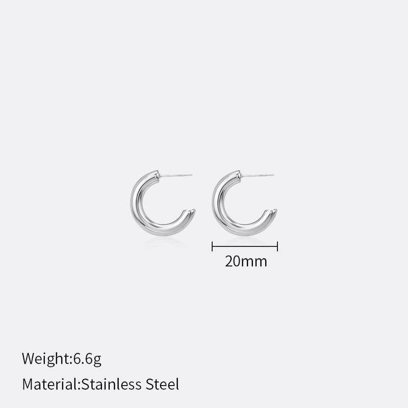 1 Pair Minimalist Solid Color Plating 304 Stainless Steel Stainless Steel Earrings