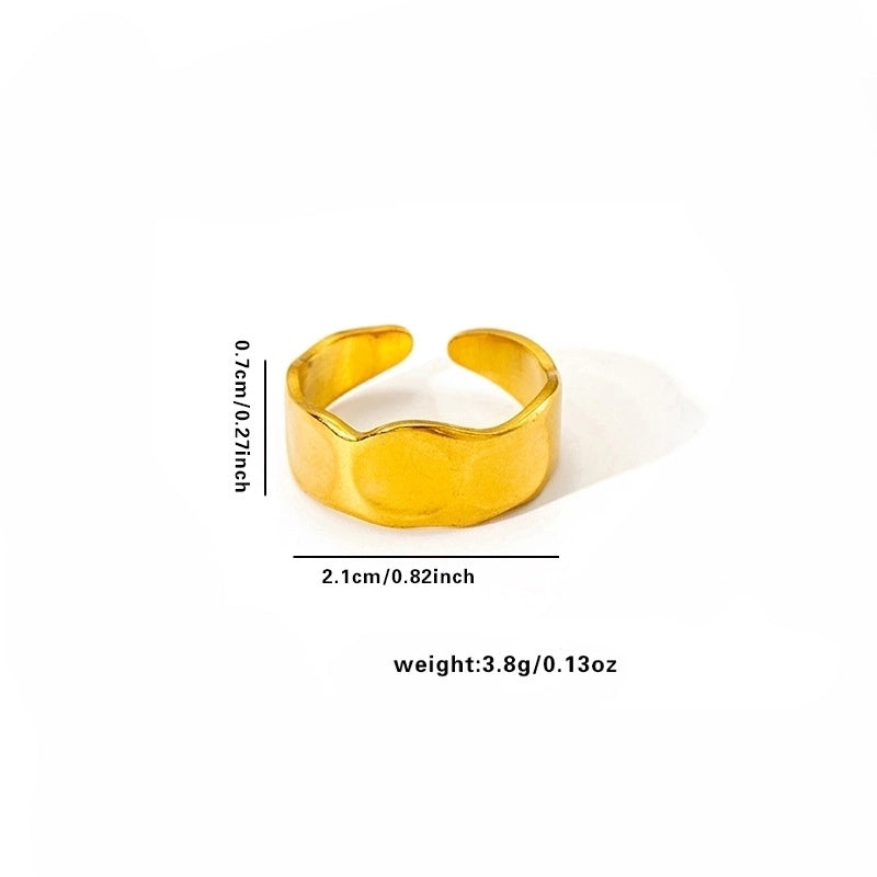 Minimalist Classic Style Leaf Heart Shape Flower Titanium Steel Plating Rings