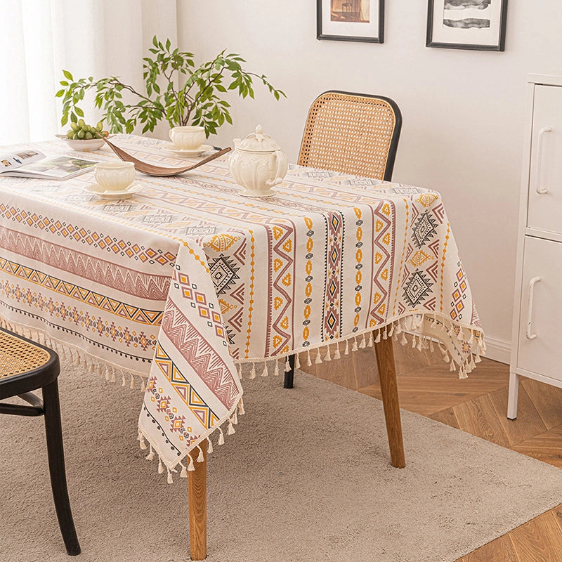 Minimalist Classic Style Color Block Cotton And Linen