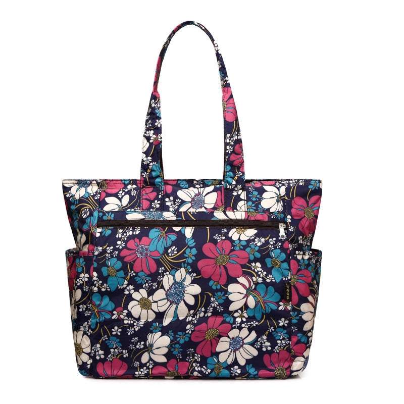 Women's Large Canvas Oxford Cloth Printing Vintage Style Classic Style Square Zipper Shoulder Bag