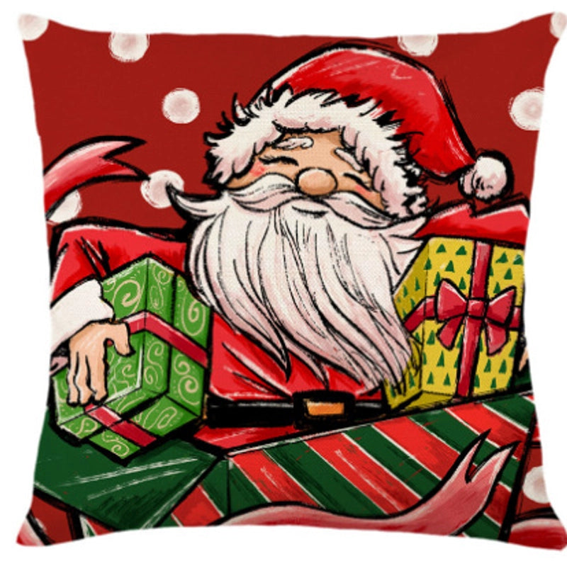 Fashion Christmas Tree Christmas Socks Letter Linen Pillow Cases