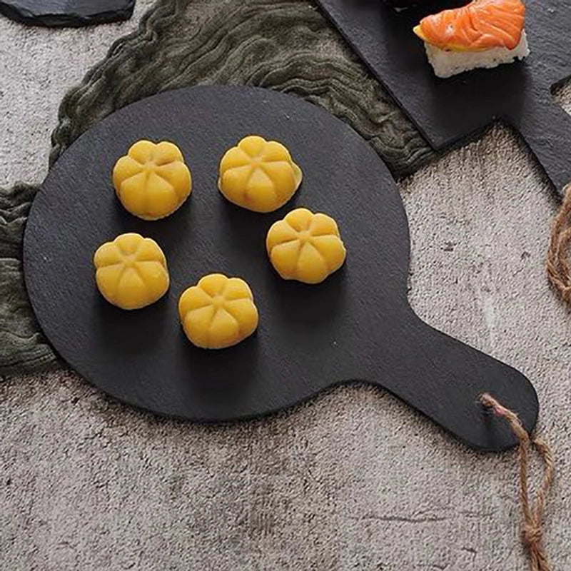 Slate Dinner Plate Dessert Sushi Plate Western Food Black Slate Plate Tableware Flat Plate Barbecue Steak Plate