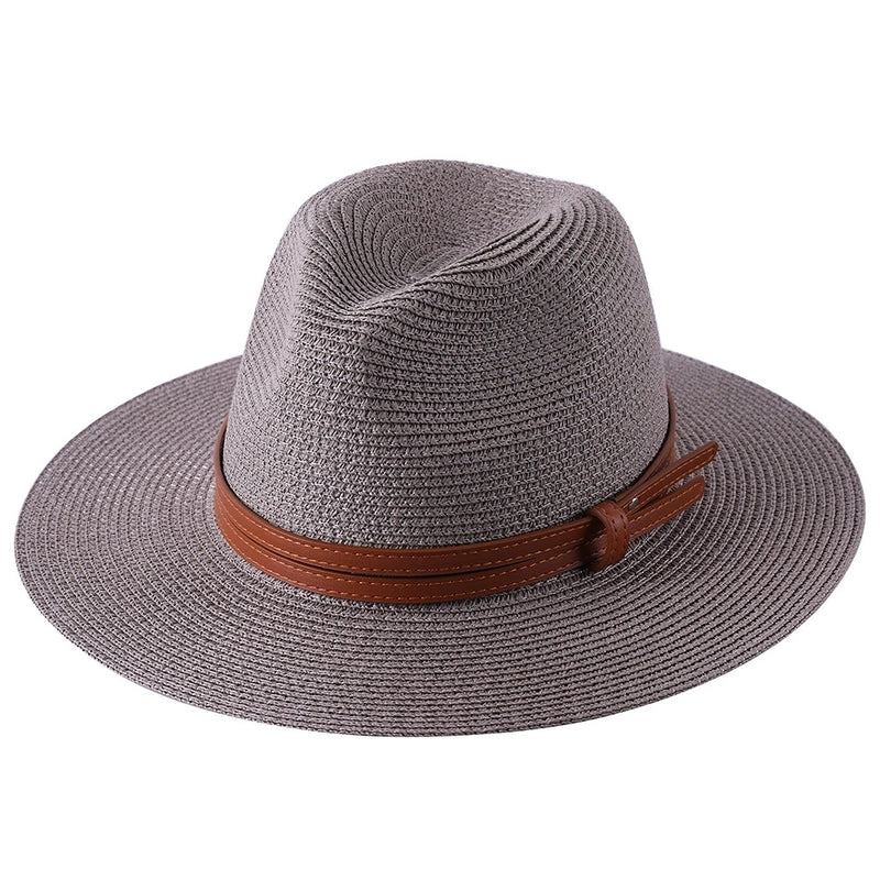 Women's Sun Hat Foldable Panamanian Sunshade Straw Hat Jazz Top Hat Beach Hat Trendy