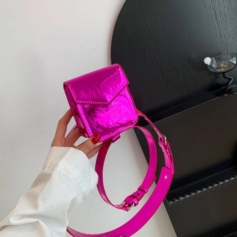 Women's Mini Pu Leather Solid Color Streetwear Magnetic Buckle Fanny Pack