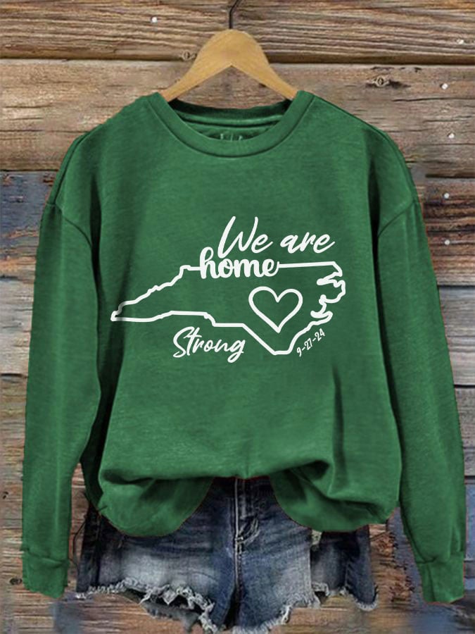 Women's North Carolina We Are Strong Print Crew Neck Sweatshirt