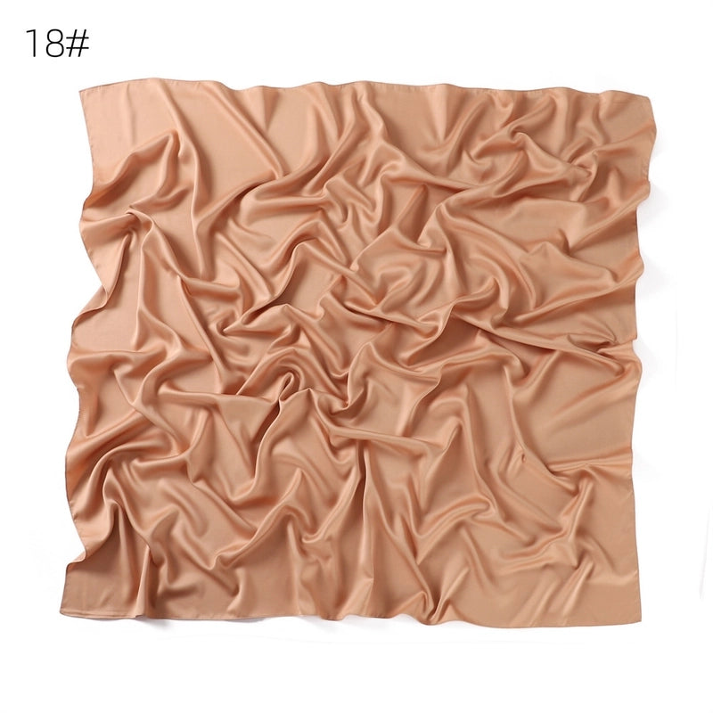 Women's Minimalist Solid Color Satin Silk Scarf
