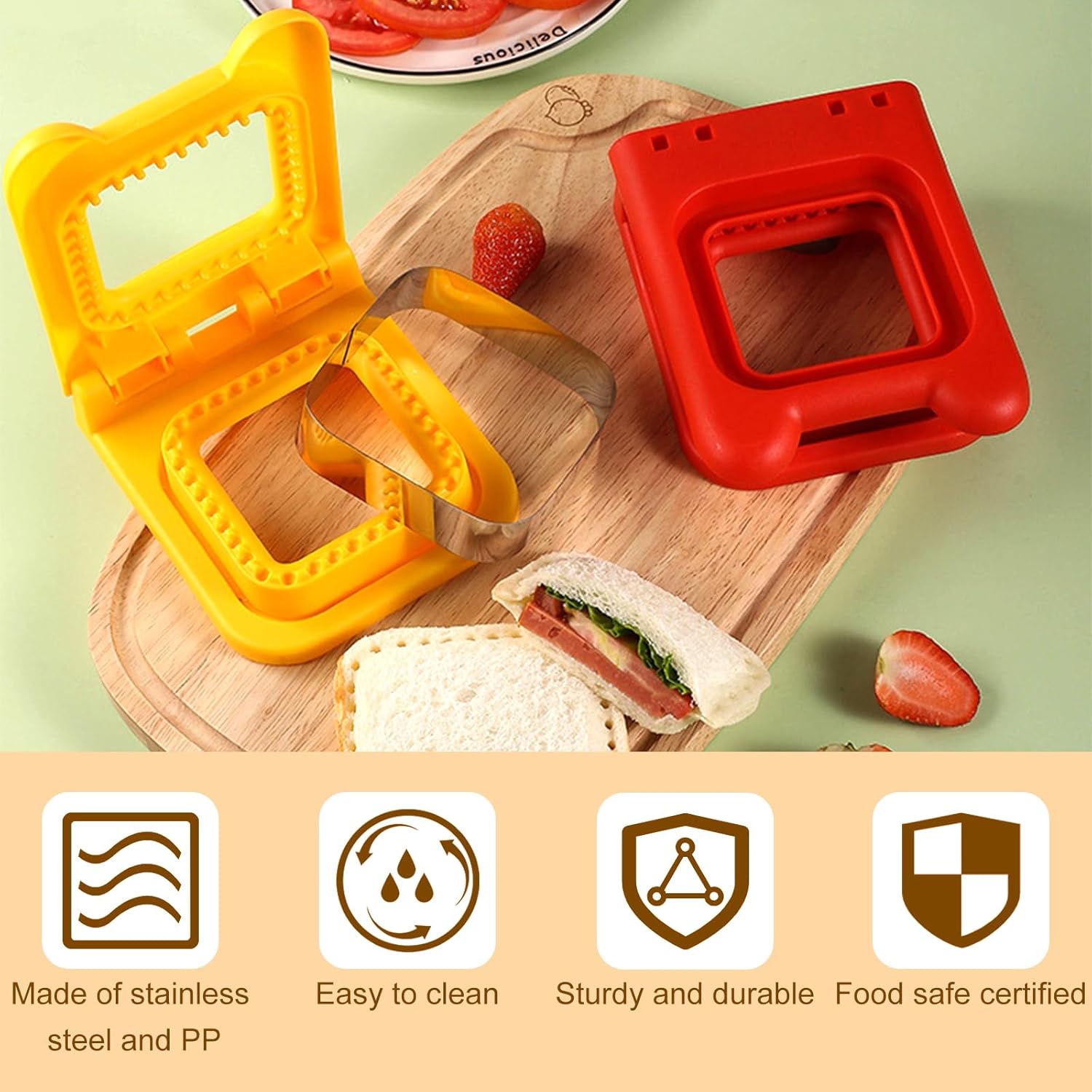 Stainless Steel Pocket Sandwich Maker. Sandwich Cutter and Sealer for Kids