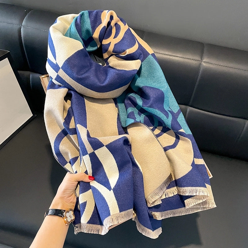 Women's Casual Vintage Style Classic Style Printing Polyester Scarf Shawl