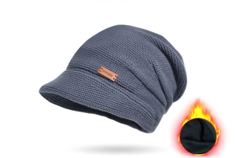 Women's Basic Lady Minimalist Solid Color Wide Eaves Wool Cap