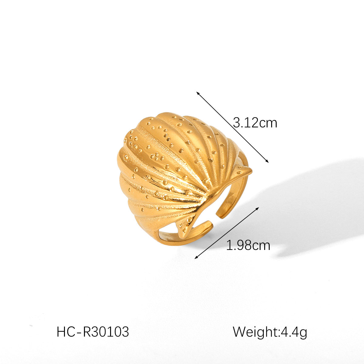 Ocean Style Stainless Steel Starfish Shell Open Ring Female Ring Titanium Steel Bracelet