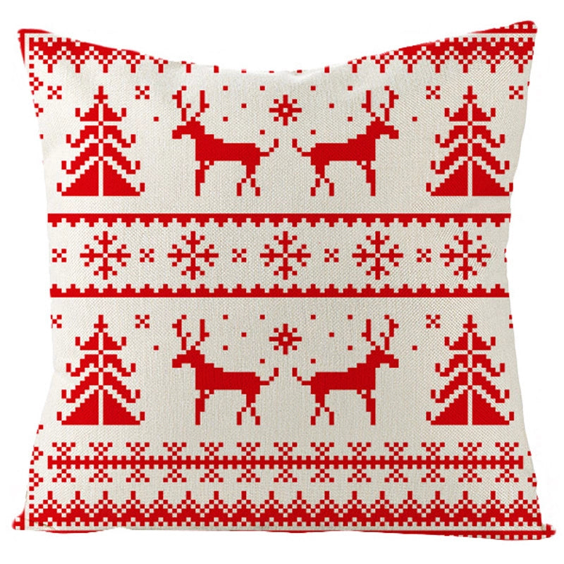 Retro Christmas Tree Santa Claus Christmas Socks Linen Pillow Cases