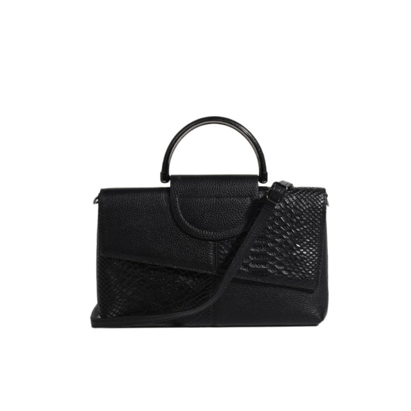 Women's Pu Leather Splicing Crocodile Vintage Style Square Magnetic Buckle Shoulder Bag Clutch Bag Handbag