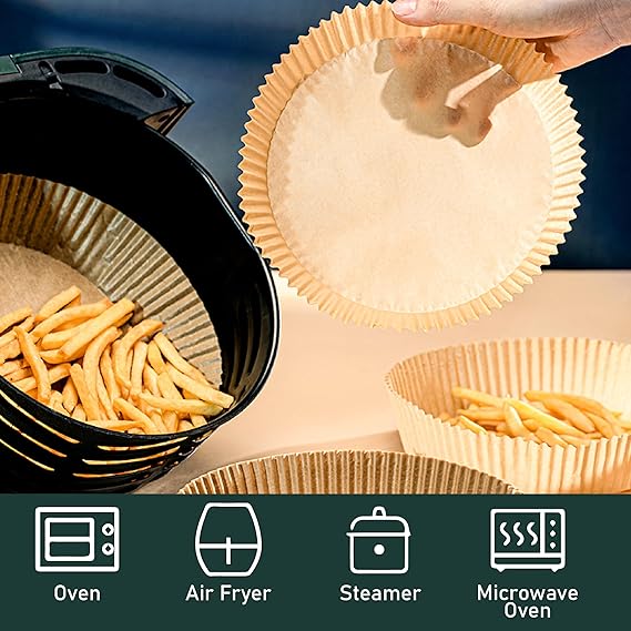Air Fryer Pad Paper. Air Fryer Liners 100 Pcs- Non-Stick