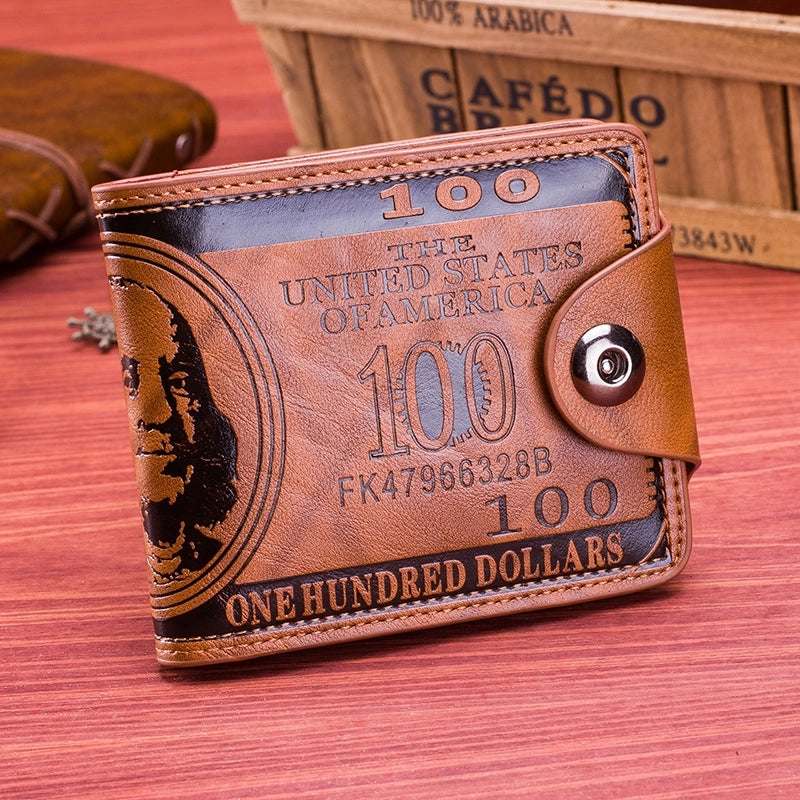 Men's Human Pu Leather Magnetic Buckle Wallets
