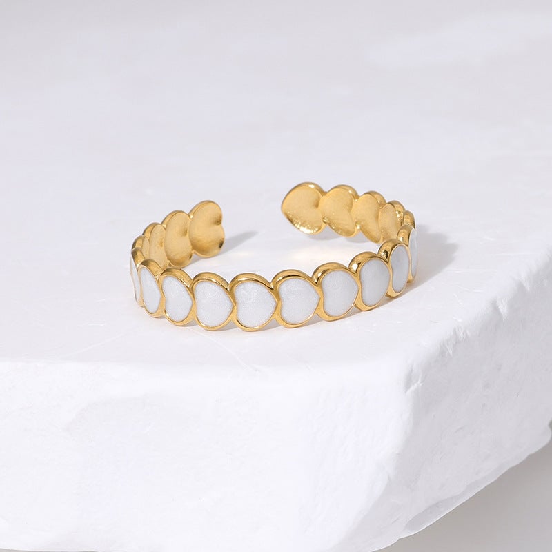 Open Ring Minimalist Heart Stainless Steel Electroplating Rings