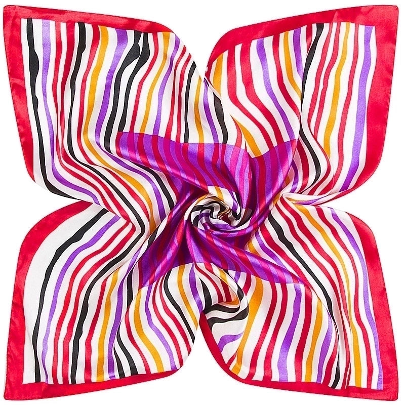 Silk Scarf 60cm*60cm Spring New Geometric Striped Ladies Professional Silk Scarf Small Square