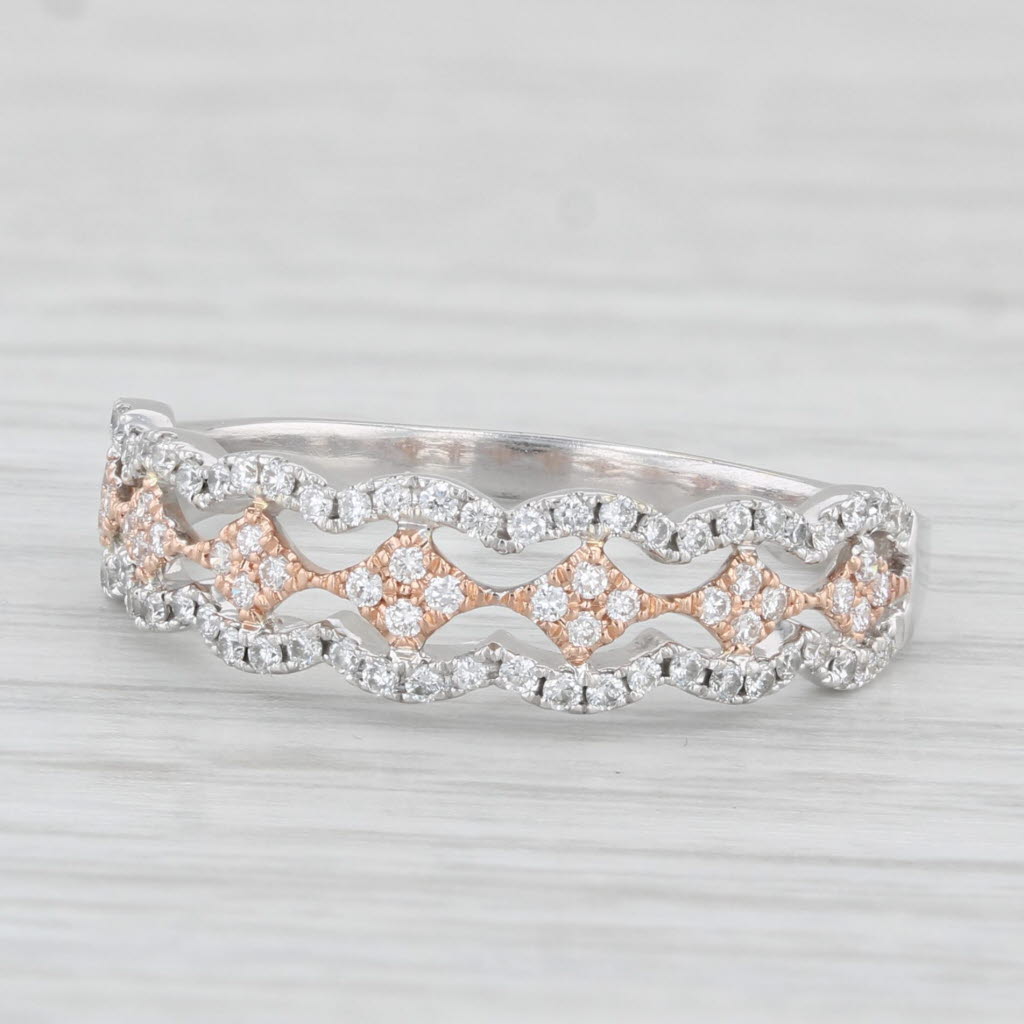 Shane Co Diamond Ring 14k Gold Size 8 Wedding Stackable Band
