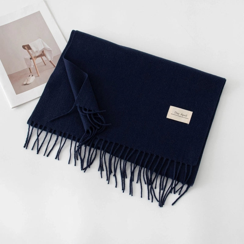 Women's Sweet Solid Color Polyester Scarf