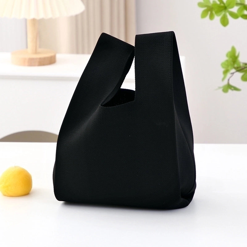 Women's Small Knit Solid Color Basic Classic Style Open Handbag