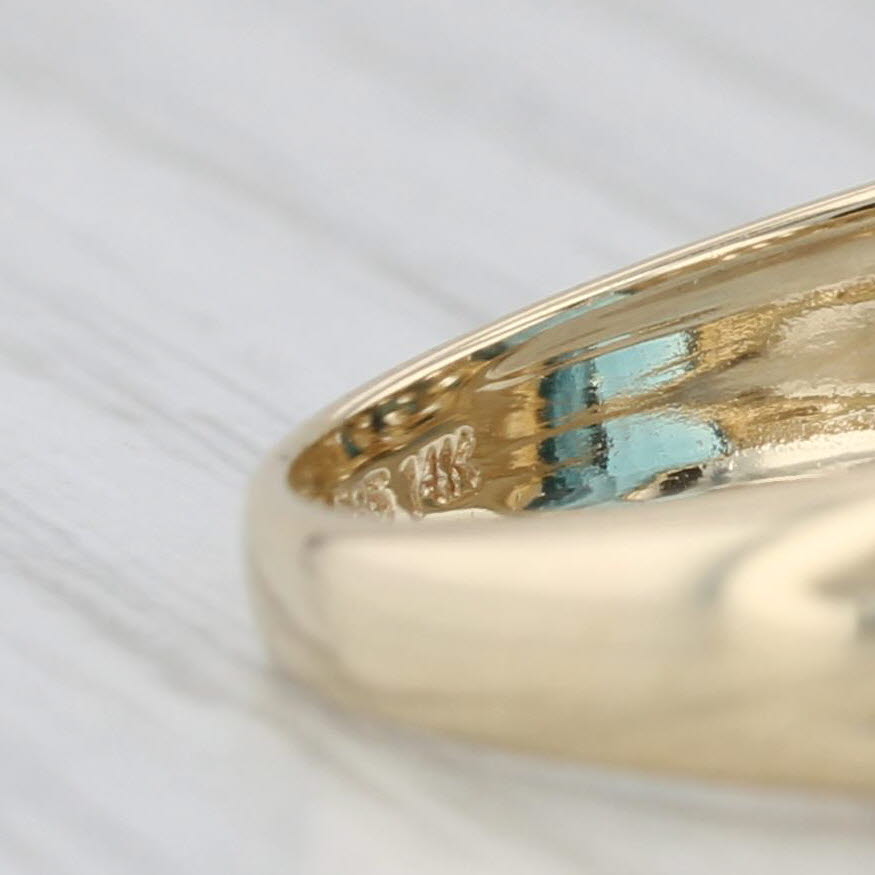 Blue Topaz Diamond Ring 14k Yellow Gold Size 7