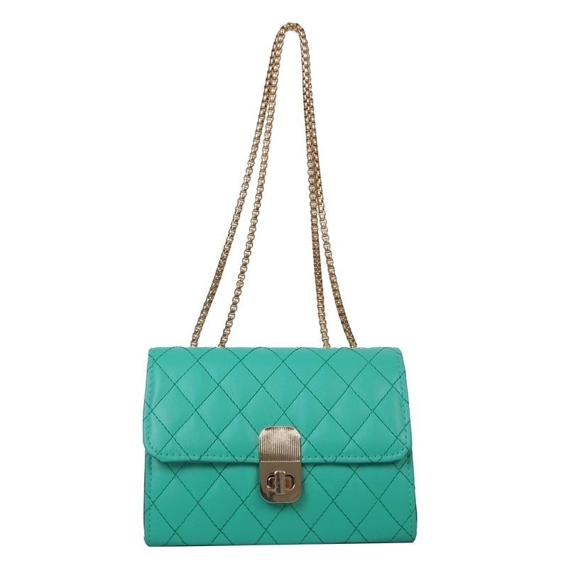 Women's Pu Leather Solid Color Basic Streetwear Square Flip Cover Shoulder Bag Crossbody Bag