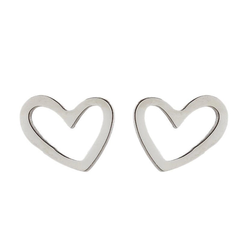 1 Pair Minimalist Heart Shape Plating 304 Stainless Steel 18K Gold Plated Earrings