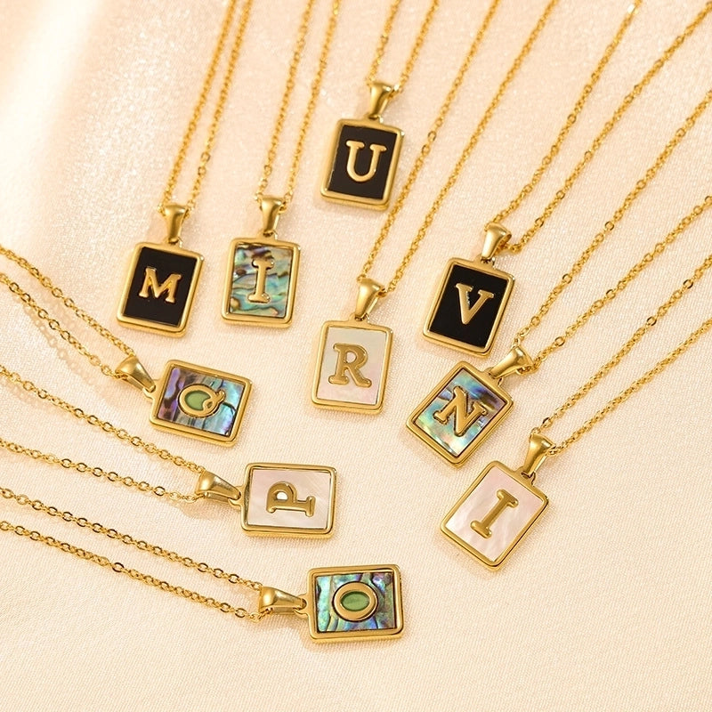 Basic Modern Style Classic Style Letter Titanium Steel Fritillary Plating Pendant Necklace