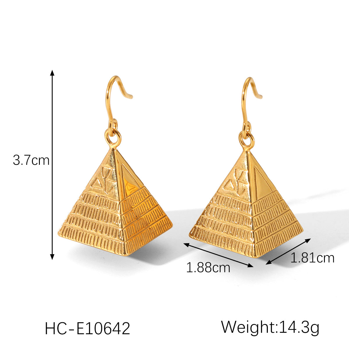 Stainless Steel Relief Thread Irregular Pendant Necklace Design Casting Titanium Steel Earrings