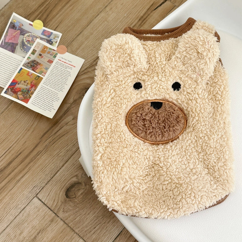 Warm Winter Fleece-lined Pet Dog Clothes Cute Teddy Bear Bichon Frise Poodle Clothes