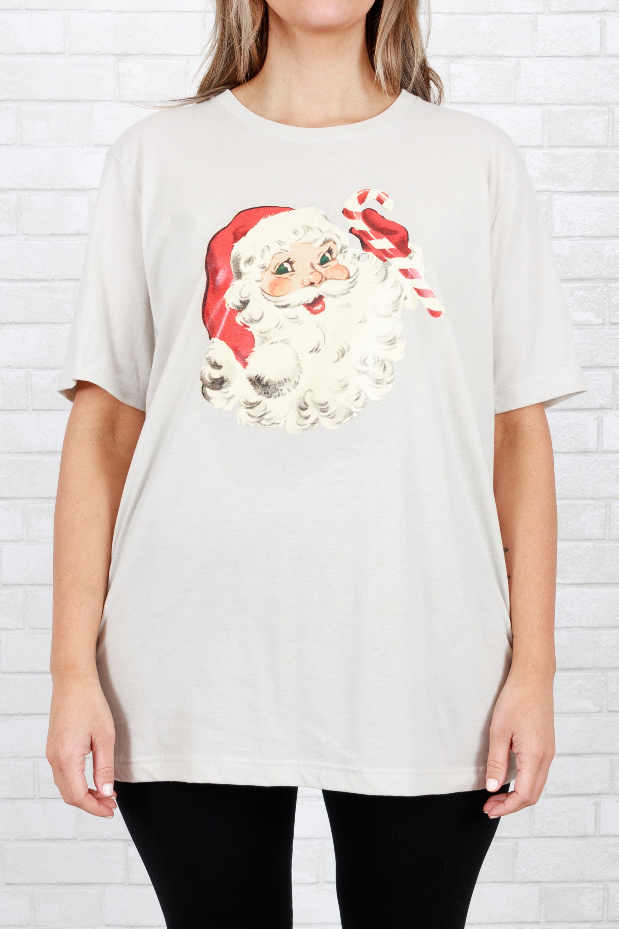 Santa Claus Is Coming To Town Tee. Heather Dust