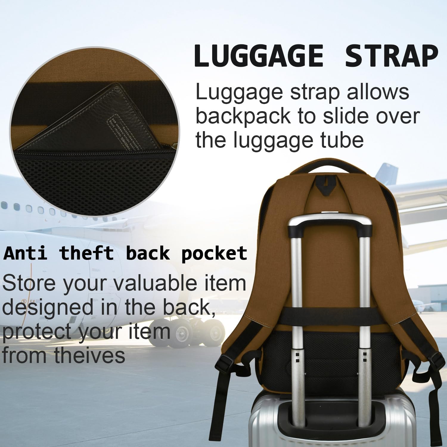 Laptop Backpack,Business Travel Anti Theft Slim Durable Laptops Backpack with USB Charging Port,Water Resistant College Computer Bag for Women & Men Fits 15.6 Inch Laptop and Notebook - Black