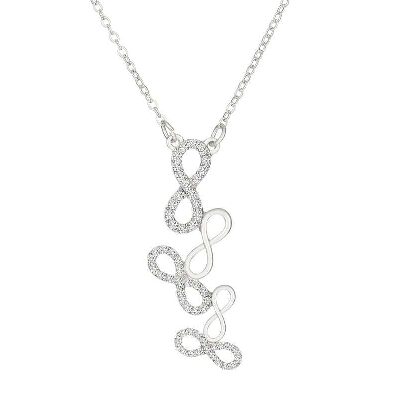Casual Minimalist Cross Infinity Heart Shape Titanium Steel Copper Plating Hollow Out Inlay Crystal Rhinestones Zircon 18k Gold Plated Gold Plated Silver Plated Pendant Necklace