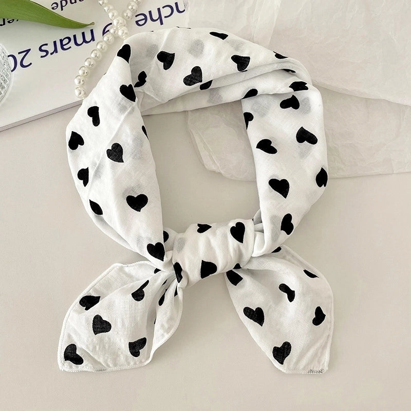 Women's Sweet Minimalist Color Block Cotton And Linen Printing Scarf