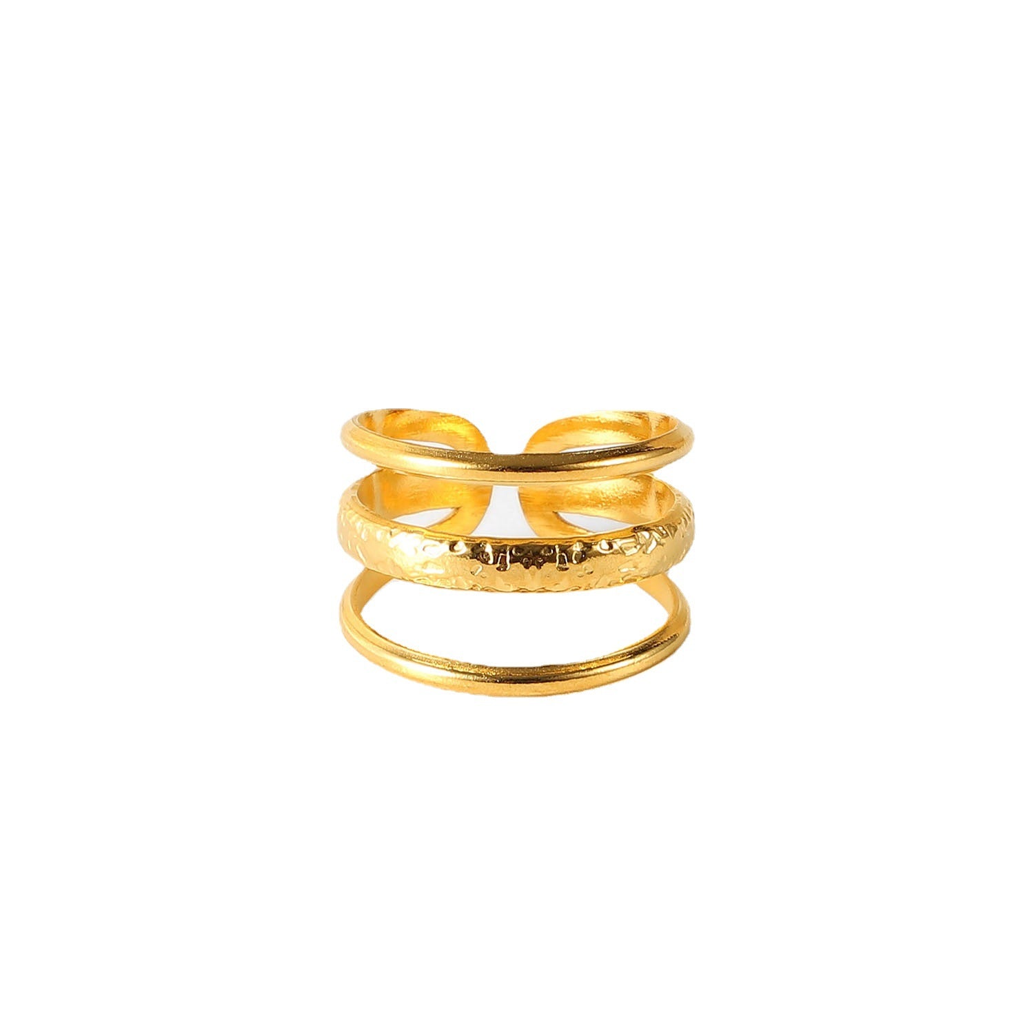 Women Geometric Stainless Steel 18K Gold Plated Rings