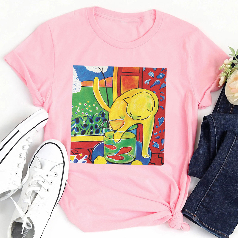 Cat With Red Fish Henri Matisse Painting Teacher T-Shirt