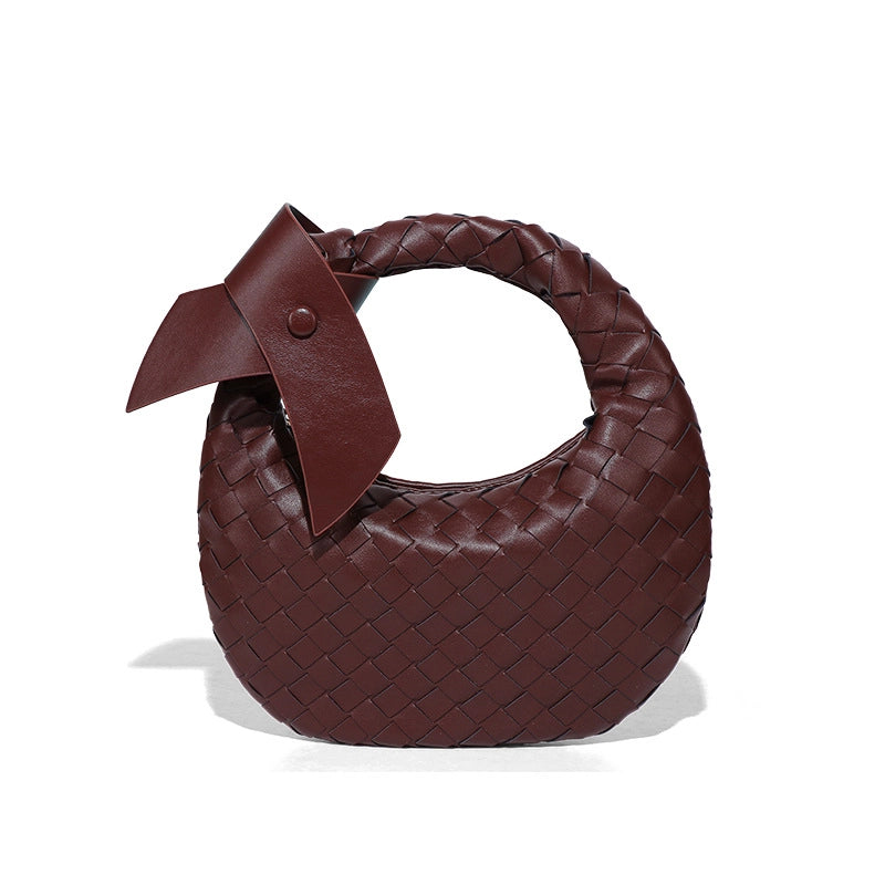 Women's Small Pu Leather Solid Color Elegant Streetwear Weave Square Zipper Straw Bag