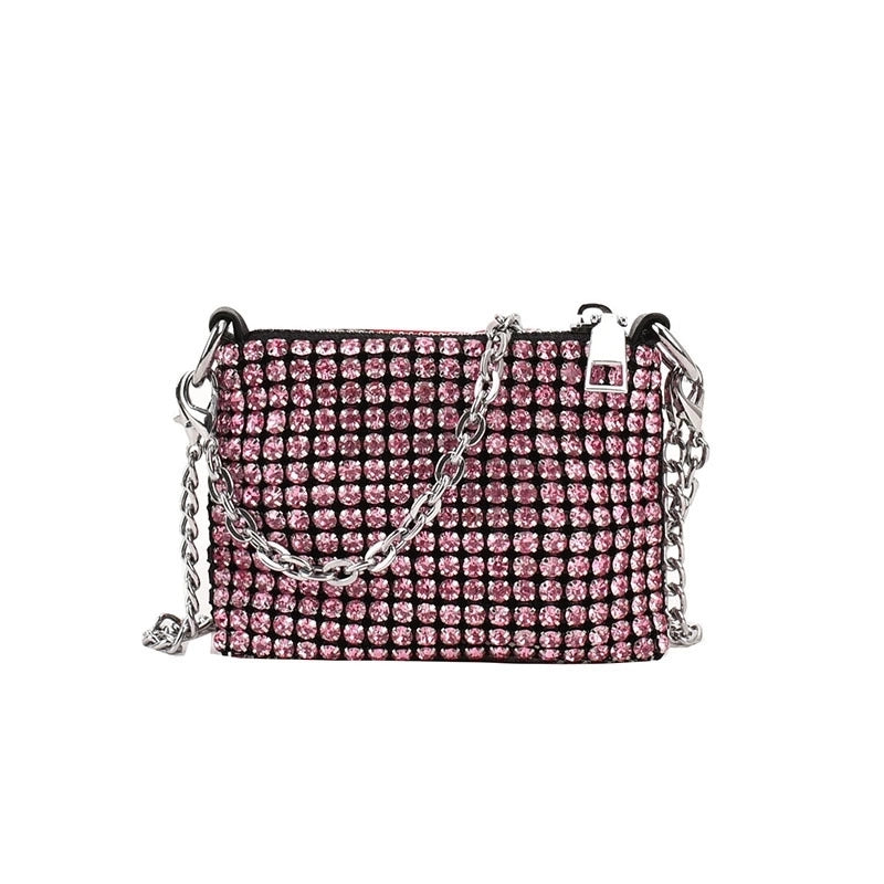 Silver Pvc Solid Color Square Evening Bags