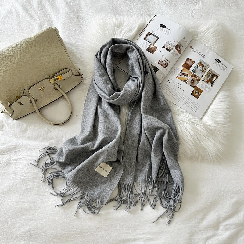 Unisex Streetwear Solid Color Imitation Cashmere Scarf
