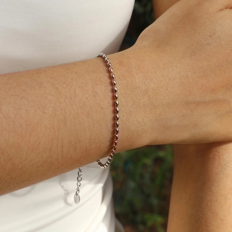 Minimalist Solid Color Stainless Steel Gold Plated Bracelets In Bulk