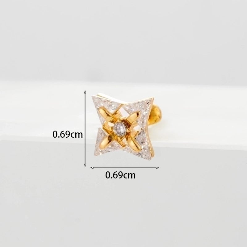 Ear Cartilage Rings & Studs Geometric Copper Plating Artificial Gemstones